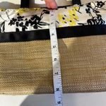 Floral Straw Tote Bag Yellow Black & White Purse Handbag Hobo Indie Photo 8