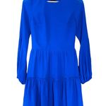 Dress the Population Paola Dress Open Back Long Sleeve Blue Size Small NEW Photo 1