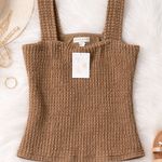 Miou Muse Smocked Stretch Tank Top Brown Size L NWT Fully Lined Tan Size L Photo 0