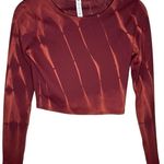 Lululemon Wunder Train Cropped Long Sleeve Size 4 Sun Bleached Wash Red Merlot Photo 2