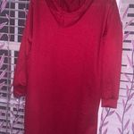 Long Sleeve Red Maxi Dress with a Hood, Small Photo 3