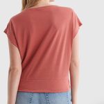 Lucky Brand  Sandwash Twist-Front V-Neck Top Tandori Spice Women’s Size M NWT Photo 2