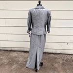 Cachet Silver Gray Embroidered Blouson Peplum Dress Matching Blazer Jacket 10 Photo 1