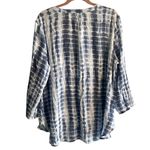 Fred David Blue Tie-Dye Gauzy Women's Top Blouse 2X Plus Size  3/4 Sleeves Photo 1