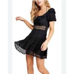 Free People  Womens Cruel Intentions Crochet-Lace Mini Dress, Black, Size 2 Photo 11