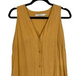 7115 BY SZEKI Wide Legged Linen Cotton Jumpsuit in Golden Yellow Photo 8