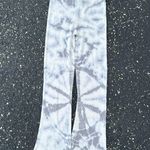 Mododoc Los Angeles Tie Dye Flare Bell Bottom Fold Over Ribbed Knit Pants S NWT Gray Photo 1