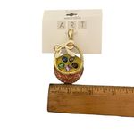 NEW Wearable Art Pendant by Roman Easter Basket Pink Gold Glitter Rhinestones Photo 5