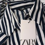 ZARA NWT STRIPED LINEN/COTTON BLEND MIDI SHIRTDRESS Bloggers Fave Photo 4