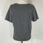 Ann Taylor  Black & White Houndstooth Shortsleeve Sweater w/ Raw Hem Size L Photo 4