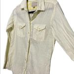 Banana Republic Women's Shirt Soft Wash Button Down Yellow Linen Cotton Small Photo 2