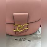 Alexis Bittar  TWISTED GOLD LEATHER SADDLE BAG IN DUSTY PINK Photo 2