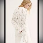 Free People NWOT Olivia Ivory Sheer Lace Long Sleeve Top Photo 4