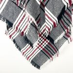 PLAID Fringe Hem Hoodie Front Closure Cabincore Poncho, One Size Size undefined Photo 9