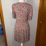 Boden Floral Print Mini Jersey Dress V Neck Short Sleeve Casual Cute US 6P Red Photo 7
