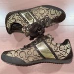 Guess Women's Brown Canvas Gold Logo Signature Fashion Shoes Sneakers Size 10 M Photo 4