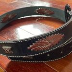Liz Claiborne 90's Leather Western Belt Cowgirl Rodeo Silver Studs Photo 0