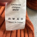 Maxi Dress S Orange Bodycon Bell Sleeve Ribbed Knit Flare Bottom Long Sleeve Photo 7