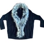 Jessica Simpson Oversized Faux Fur Lined Knit Black Sweater Cardigan Size Small Photo 7