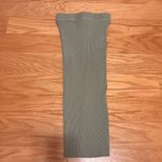 ZARA Womens Ribbed Midi Skirt Size M Sage Green Cotton Blend Stretchy Photo 2