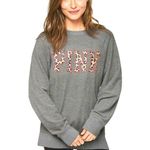 PINK - Victoria's Secret Victoria’s Secret PINK Gray Cheetah Flannel Sweatshirt Photo 1
