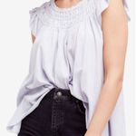 Free People WE THE FREE Coconut Gathered Lilac Basic T-Shirt Photo 0
