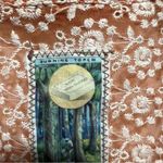 Burning Torch Orange White Floral Semi Sheer Blazer in Excellent Condition Size L Photo 3