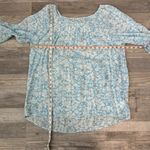 Counterparts  Blue Floral Lightweight Smocked Blouse 3/4 Sleeve S40 Photo 2