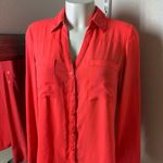 EXPRESS Long Sleeve Notched Collar Blouse Photo 12