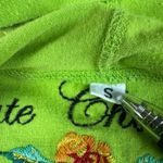 Johnny Was JWLA  Vtg Y2K Green Floral State Champions #7 Embroidered Hoodie Sz S‎ Photo 4