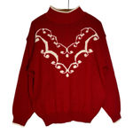 Worthington Women's VTG  Red and White/Cream High Neck Sweater Size 20 W "Medium" Photo 0