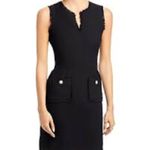 Karl Lagerfeld Black Sleeveless V-Neck Sheath Dress Photo 9