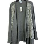 Dress Barn  Women's Grey & Lace Cardigan Photo 0