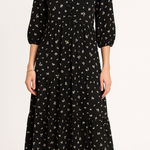 Chelsea 28 Black with Ivory Leaves Dress - Size XXL Photo 0