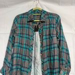 Tolani Collection Teal Gray Plaid Niecy Button Down Sz XXSP NWT Photo 3