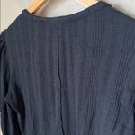 Pilcro  Black Button ribbed puffed shoulder long sleeve top Photo 8