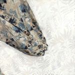 H&M Women's Oversize XL Long Sleeve Mini Dress Beige Blue Balloon Sleeve NWT Photo 4