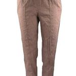 Aritzia Babaton Women's Brown Tan Linen Skinny Mid Rise Crop Trousers Pants XXS Photo 0