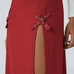 Halara  High Waisted Decorative Buckle Split 2-in-1 Maxi Casual Skirt Sz XS Rust Photo 5