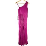 Adrianna Papell Women's Stardust Pleated Draped Gown Size US 6 Magenta Photo 2