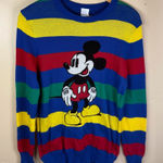 Disney 100 Mickey Mouse Striped Sweater Size XL Rainbow 100th Anniversary Photo 0