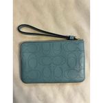 Coach Women's Green Leather Wristlet Wallet with Logo & Zipper Accents Photo 1