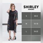 LuLaRoe Shirley Kimono Black White Geometric Print Women’s Size M Open Duster Photo 7