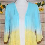 Soft Surroundings  Topper Ombre Artsy Boho Tiered Size PXS Open Front Cover Up Photo 1