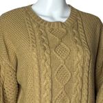 Sanctuary Women's Cable Knit Sweater Tan Crewneck Long Sleeve Cropped Size Large Photo 4