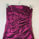 Jessica McClintock Fuchsia Iridescent Ruched Mini Dress Size 8 90s Y2K Prom Pink Photo 6