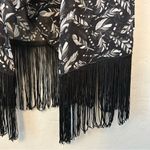 LuLaRoe ⭐️ Black feather print Monroe sheer kimono cardigan with fringe small Photo 5