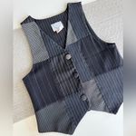 Vintage 90’s Love Lies Black Patchwork Menswear Pinstripe Vest Size Small Photo 11