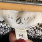 Lou & grey | Medium | Gray and Black Striped Knit Cuffed Short Sleeve Shirt Top Photo 4