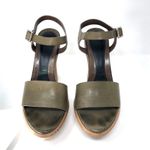 MARNI kahki green leather, wood sandals Size 9 Photo 4